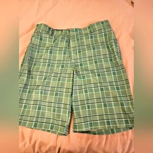 Nike‎ Green Plaid Men's Dry Fit Golf Shorts